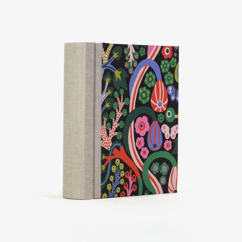 Fotoalbum / H15xB10cm / 30 Folientaschen / Offset / botanisch Bunt auf Schwarz