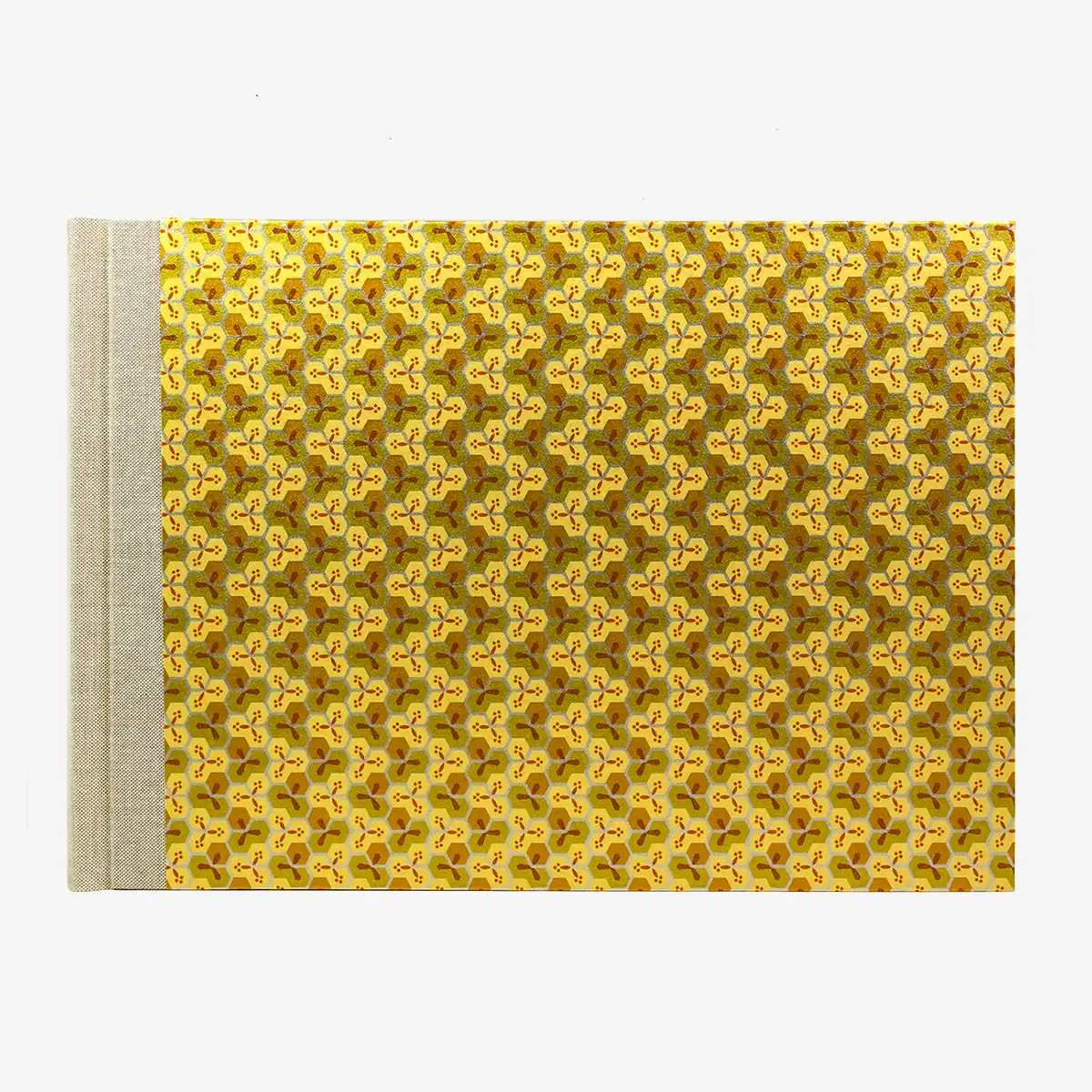 Blaupause-Fotolbum-24x35cm-Bienenwaben-gold-60-Seiten-cover-von-vorn