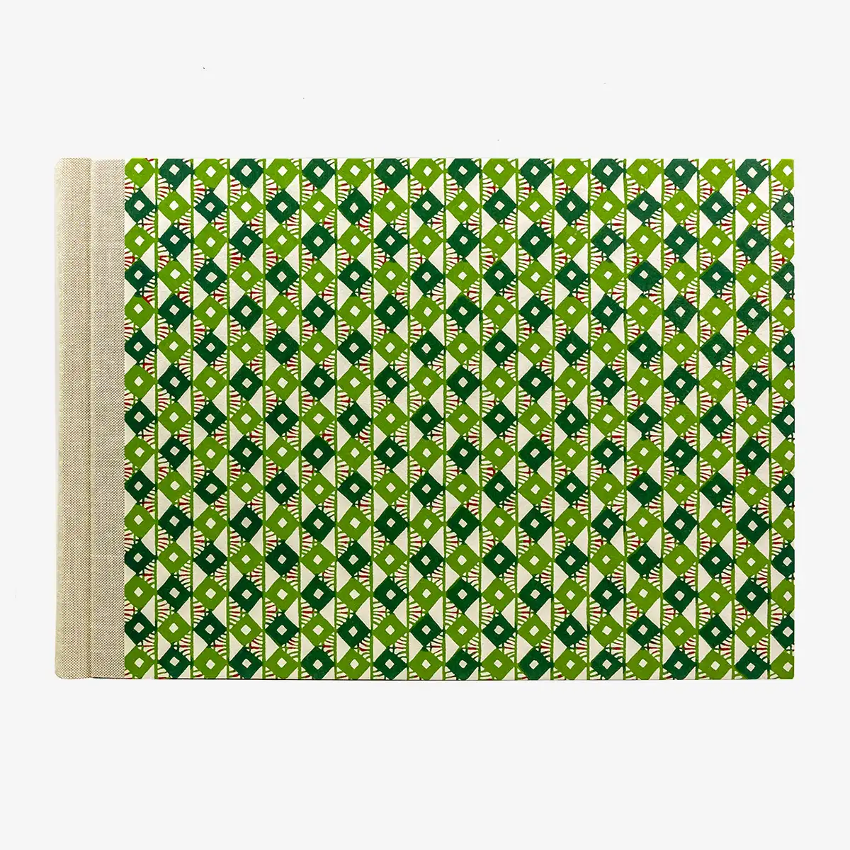 Blaupause-Fotolbum-24x35cm-Rauten-gruen-60-Seiten-cover-von-vorn_