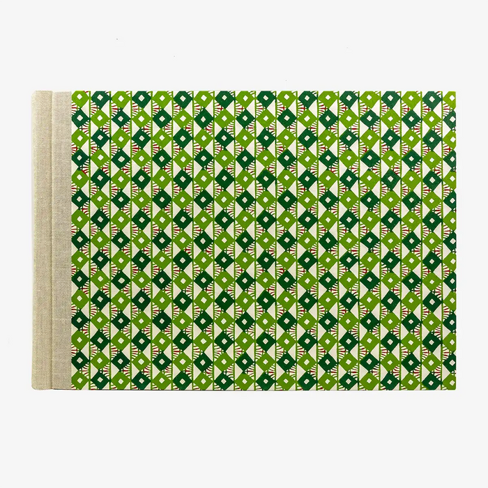 Blaupause-Fotolbum-24x35cm-Rauten-gruen-60-Seiten-cover-von-vorn_