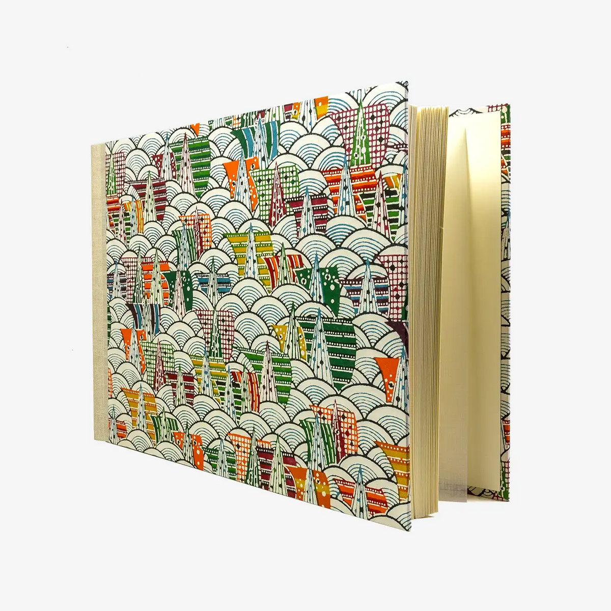 Blaupause-Fotolbum-24x35cmStadt-bunt-100-Seiten-cover-seitlich-von-vorn