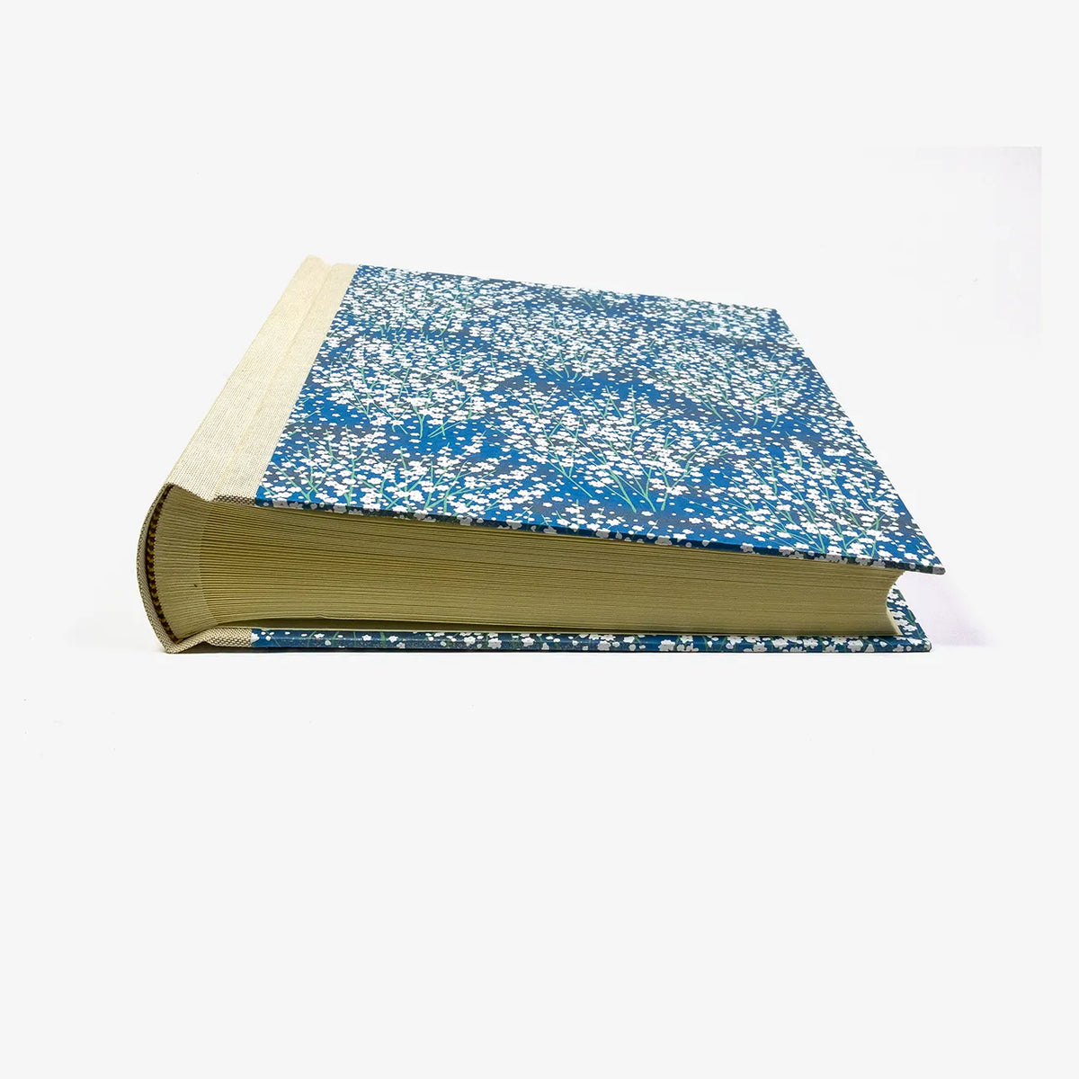Blaupause-Fotolbum-30x23cm-weisser-Bluettenbusch-aufBlau-100-Seiten-cover-liegend