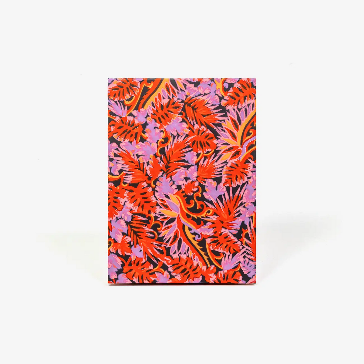 Blaupause-Leporello-17x12_3cm-mit-Chiyogami-bezogen-Motiv-Monstera-rose-Innen-Fotokarton-creme-300grm-cover-von-vorn
