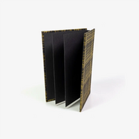 Blaupause-Leporello-mit-Lokta-bezogen-Motiv-Gaze-gold-Fotokarton-innenschwarz-aufgefaechert-seitlich-von-vorn2