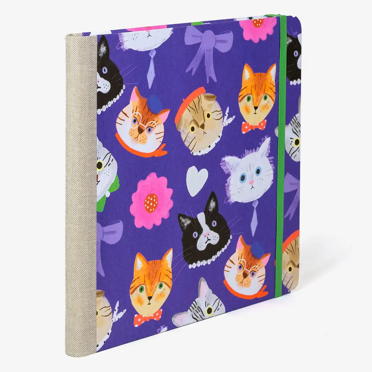 Blaupause-Skizzenbuch-21x21cm-Lineatur-blanko-96-Blatt-bezogen-mit-Offsetpapier-Katze-Seitlich-Von-hinten