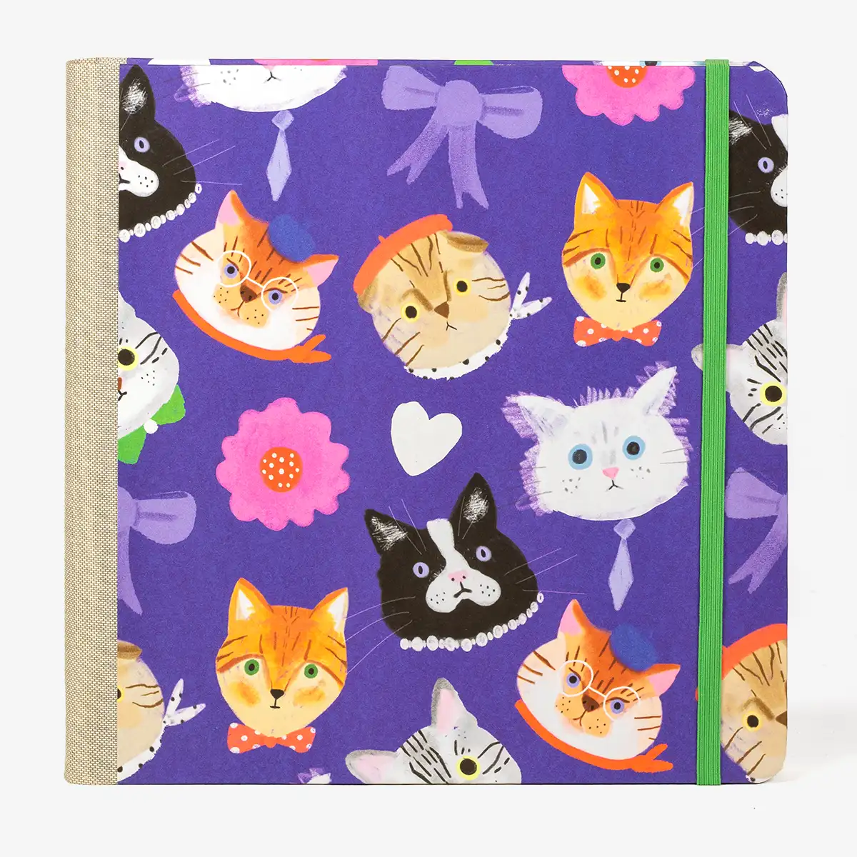 Blaupause-Skizzenbuch-21x21cm-Lineatur-blanko-96-Blatt-bezogen-mit-Offsetpapier-Katze-Von-hinten