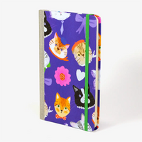 Blaupause-Notizbuch-A5small-13x21cm-Lineatur-Dotted-96-Blatt-bezogen-mit-Offsetpapier-Katze-seitlich-Von-vorn