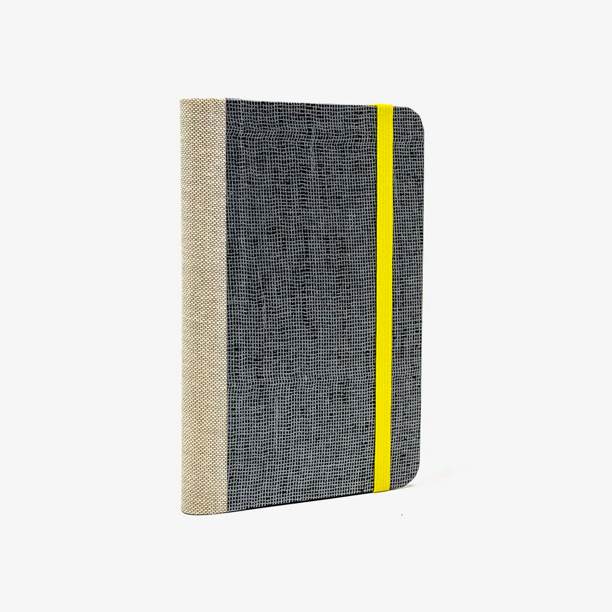 Blaupause-Notizbuch-Format-9x14cm-192Seiten-mit-Chiyogami-bezogen-Motiv-Cover-Gaze-Silber-auf-dunkelblau-Buch-seitlich-von-hinten