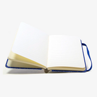 Blaupause-Notizbuch-Format-9x14cm-192Seiten-mit-Chiyogami-bezogen-Motiv-Cover-HAifischhaut-Silber-auf-blau-Buch-liegend-Aufgeschlagend