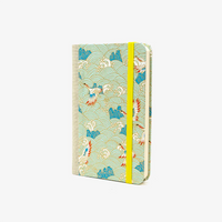 Blaupause-Notizbuch-Format-9x14cm-192Seiten-mit-Chiyogami-bezogen-Motiv-Cover-Kraniche-auf-hellBlau-Buch-seitlich-von-vorn