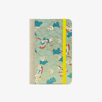 Blaupause-Notizbuch-Format-9x14cm-192Seiten-mit-Chiyogami-bezogen-Motiv-Cover-Kraniche-auf-hellBlau-Buch-von-vorn