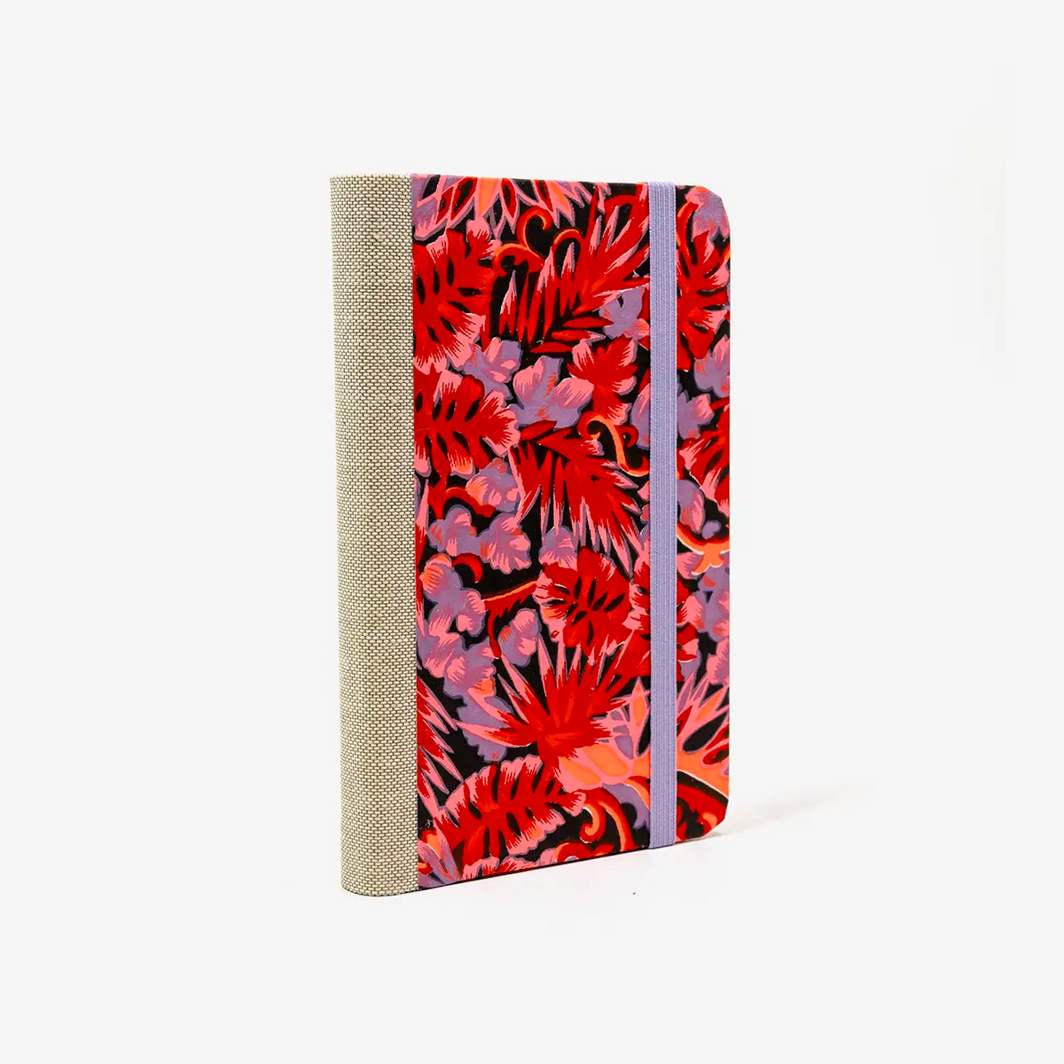 Blaupause-Notizbuch-Format-9x14cm-192Seiten-mit-Chiyogami-bezogen-Motiv-Cover-Monstera-rosa-Buch-seitlich-von-hinten