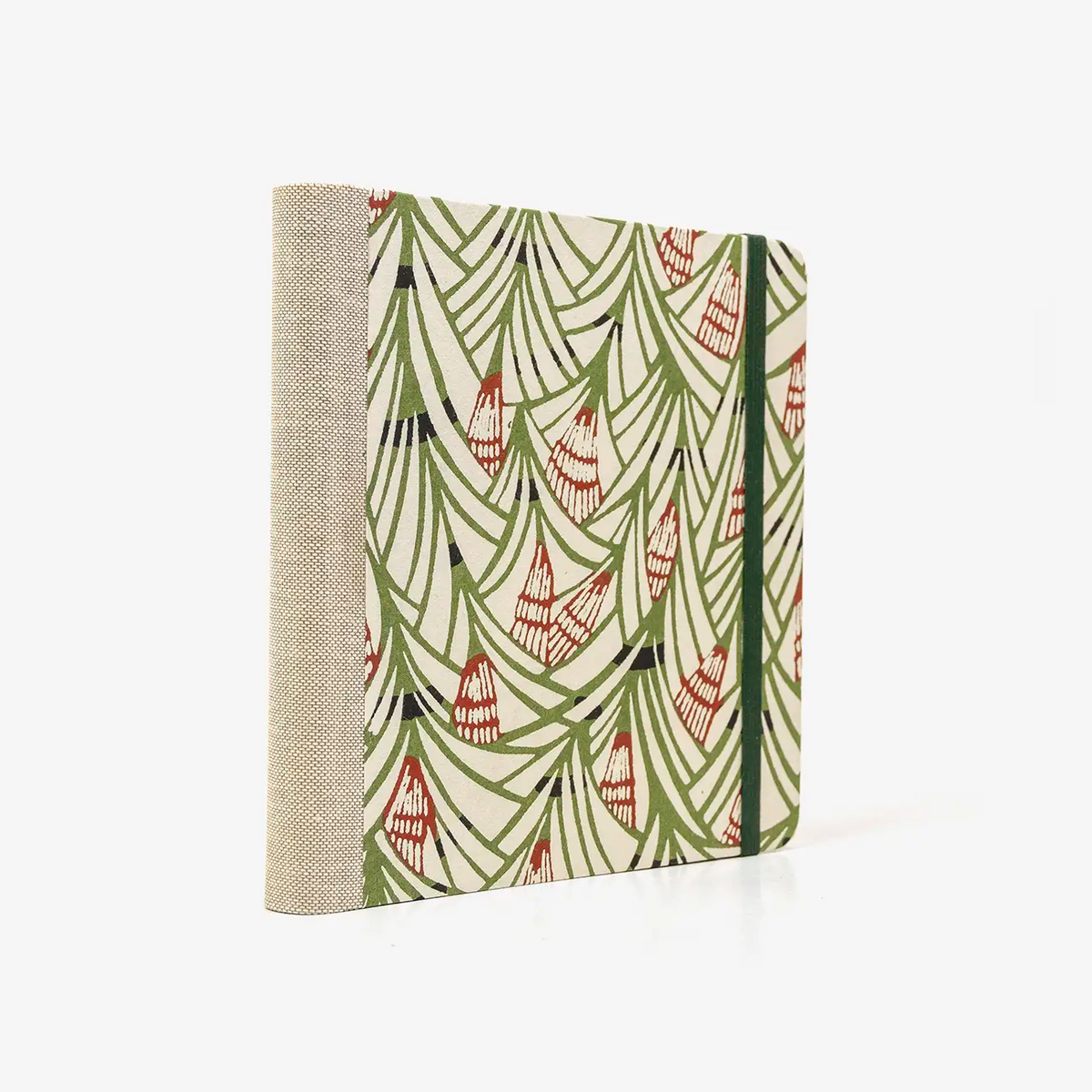 Skizzenbuch-15x15cm-244seiten-100grm-ivory-Skizzenpapier--mit-KatazoShi-Papier-bezogen-Motiv-Spitzen-gruen-von-hinten