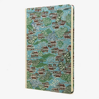 Blaupause-Skizzenbuch-A4-blanko-192-Seiten-bezogen-mit-KAtazome-Shi-Dorf-auf-blau-cover-seitlich-von-vorn