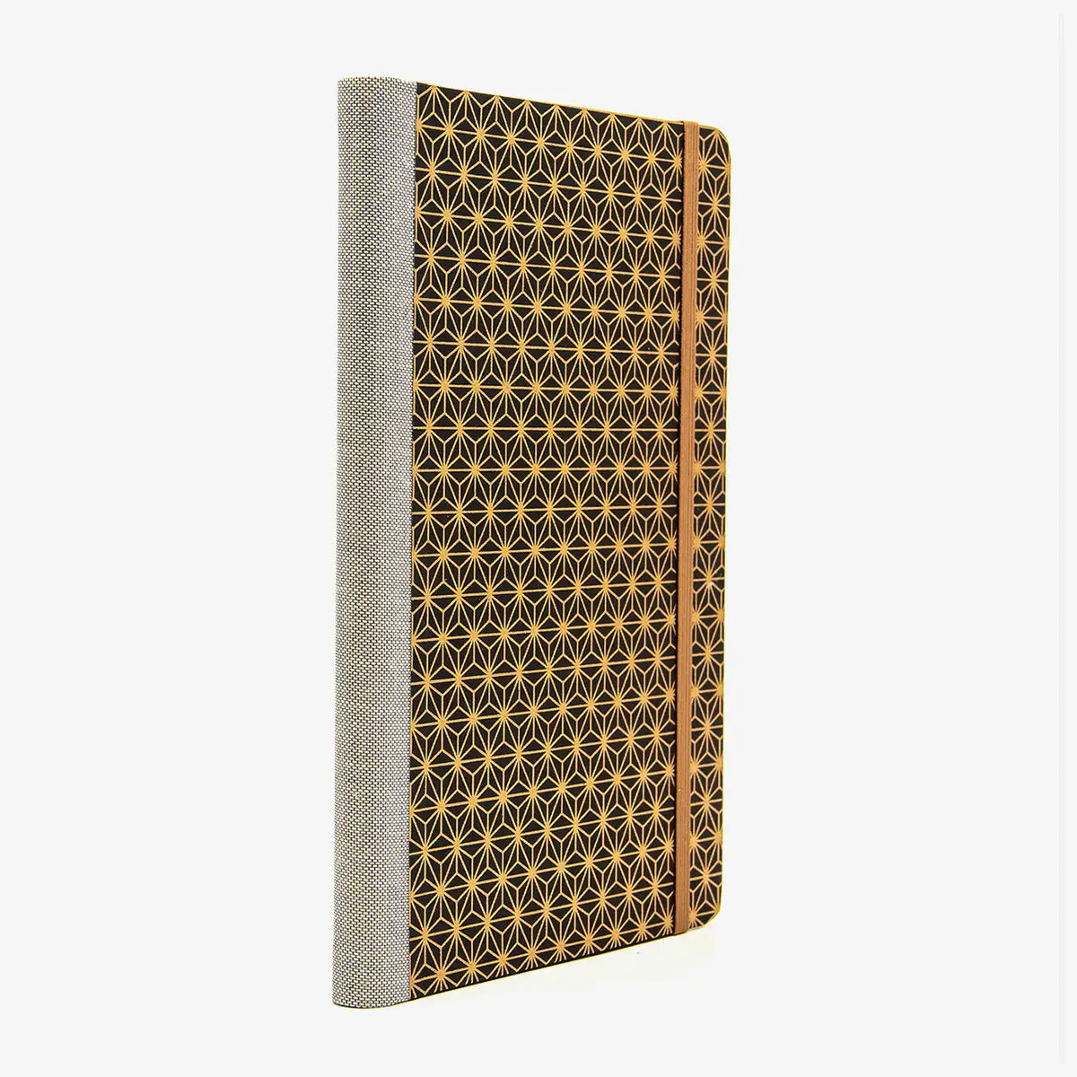 Blaupause-Skizzenbuch-A5-Blanko-192-leere-Seiten-bezogen-mit-Chiyogami-Motiv-Ashanoa-kupfer-Produktansicht-Cover-seitlich-von-hinten