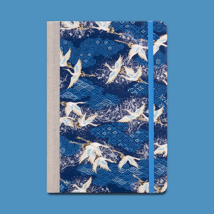 Skizzenbuch / A5 / blanko / Cranes in blue clouds
