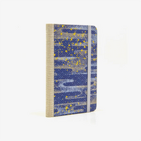 Blaupause-Skizzenbuch-A6-blanko-160-Seiten-bezogen-mit-Chiyogami-Motiv-Space-is-the-Place-cover-seitlich-von-hinten