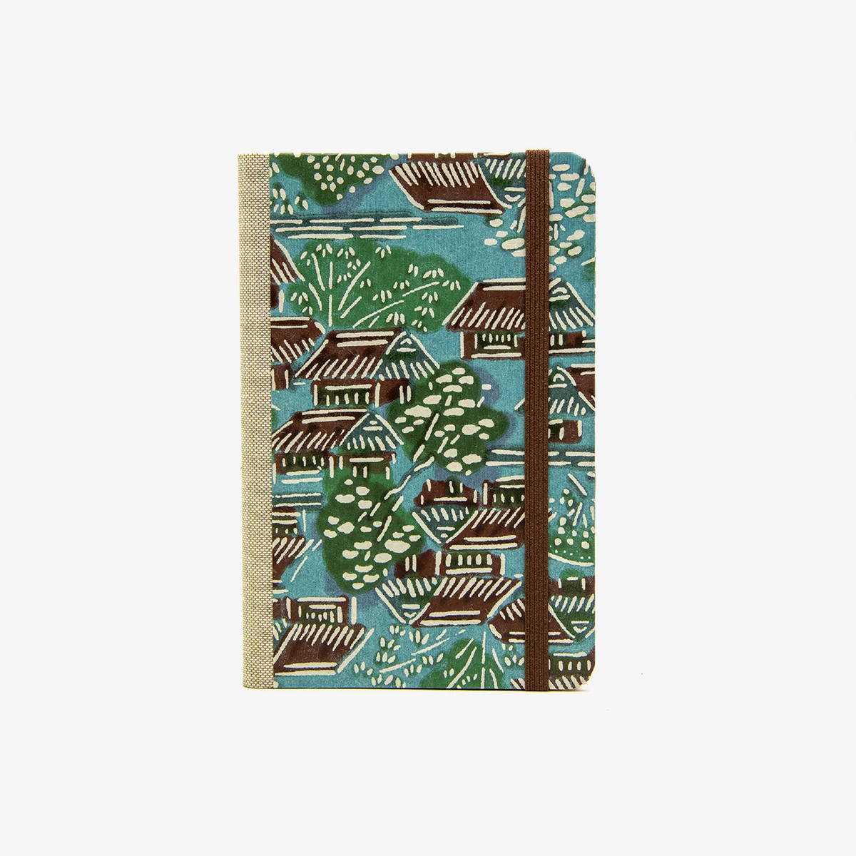 Blaupause-Skizzenbuch-A6-blanko-160-Seiten-bezogen-mit-KAtazome-Shi-Dorf-auf-blau-cover-von-vorn-2