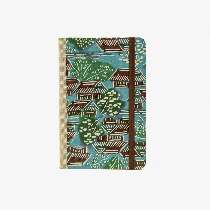 Blaupause-Skizzenbuch-A6-blanko-160-Seiten-bezogen-mit-KAtazome-Shi-Dorf-auf-blau-cover-von-vorn-2