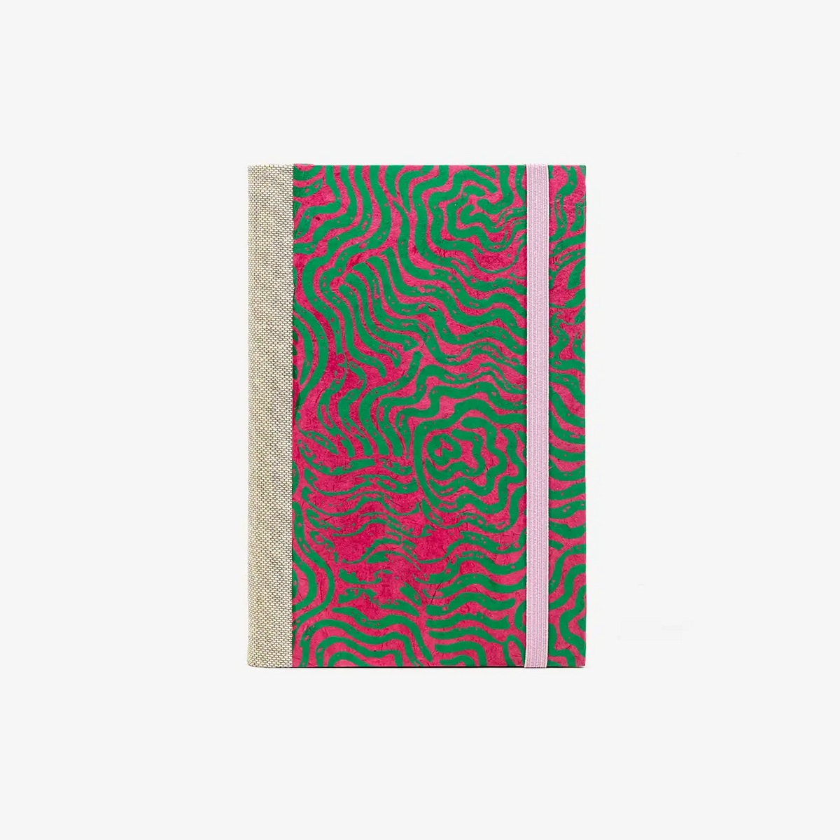 Blaupause-Skizzenbuch-A6-mit-Loktapapier-Einband-160Seiten-Motiv-Labyrinth-achenseegruen-auf-magenta-Cover-von-vorn