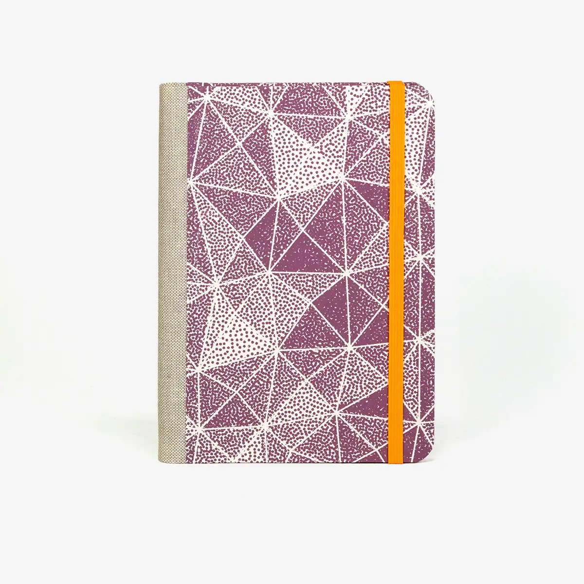 Blaupause-Wochenplaner-12x16_5cm-bezogen-mit-Siebdruckpapier-origami-dots-Produktansicht-von-vorn-1
