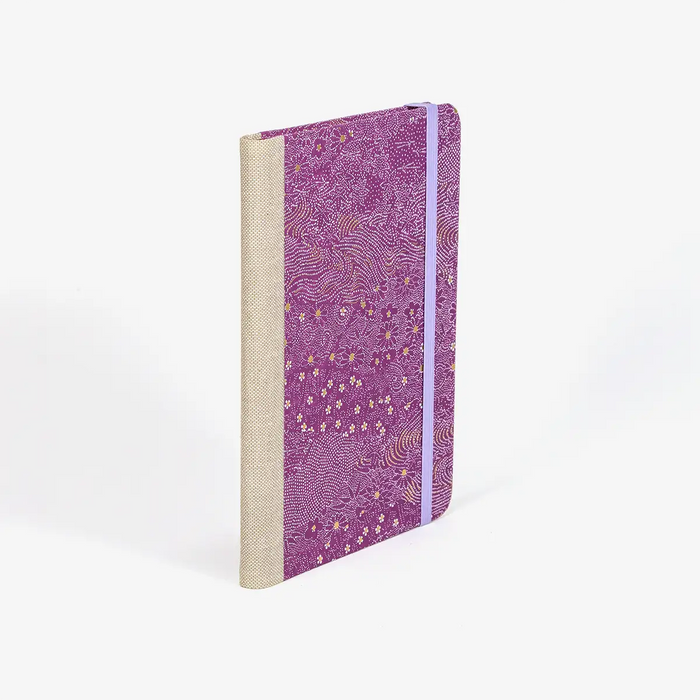 Blaupause-Wochenplaner-12x16_5cm-mit-Chiyogami-bezogen-Wiese-magenta-Produktansicht-seitlich-von-hinten-1