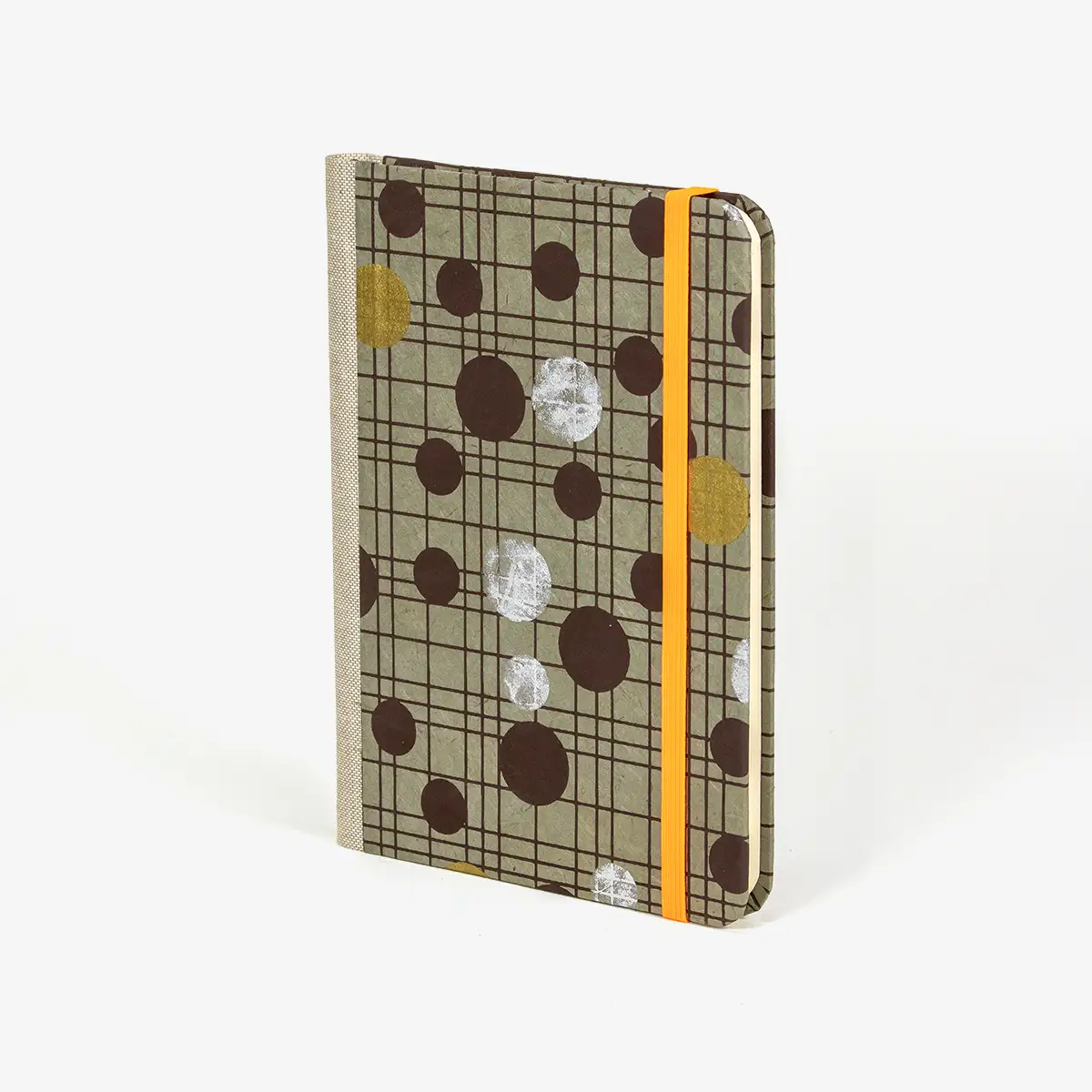 Blaupause-Wochenplaner-12x16_5cm-mit-Lokta-Space-is-the-Place-grau-Produktansicht-seitlich-von-vorn-1