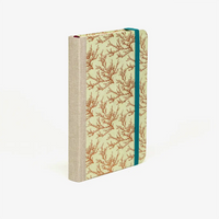 Blaupause-tagesplaner-B12xH16.5cm-bezogen-mit-Loktapapier-floral-kupfer-pastellgruen-Produktansicht-seitlich-von-hinten-1