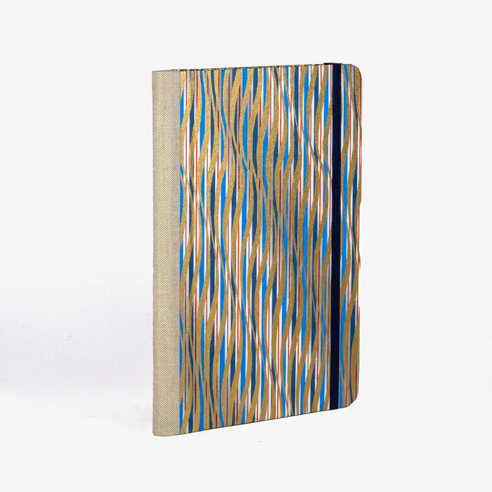 Wochenplaner / 2026 / A5 / Chiyogami / Striche in Wellenform