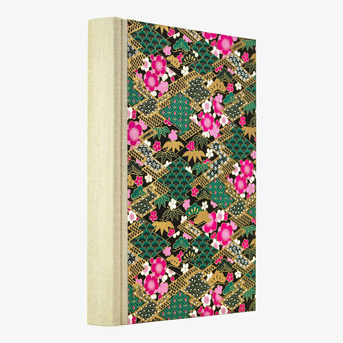 Fotoalbum / H30xB23cm / 60 Seiten / Floral,geometrisch - Rauten mit Pattern gefüllt - grün