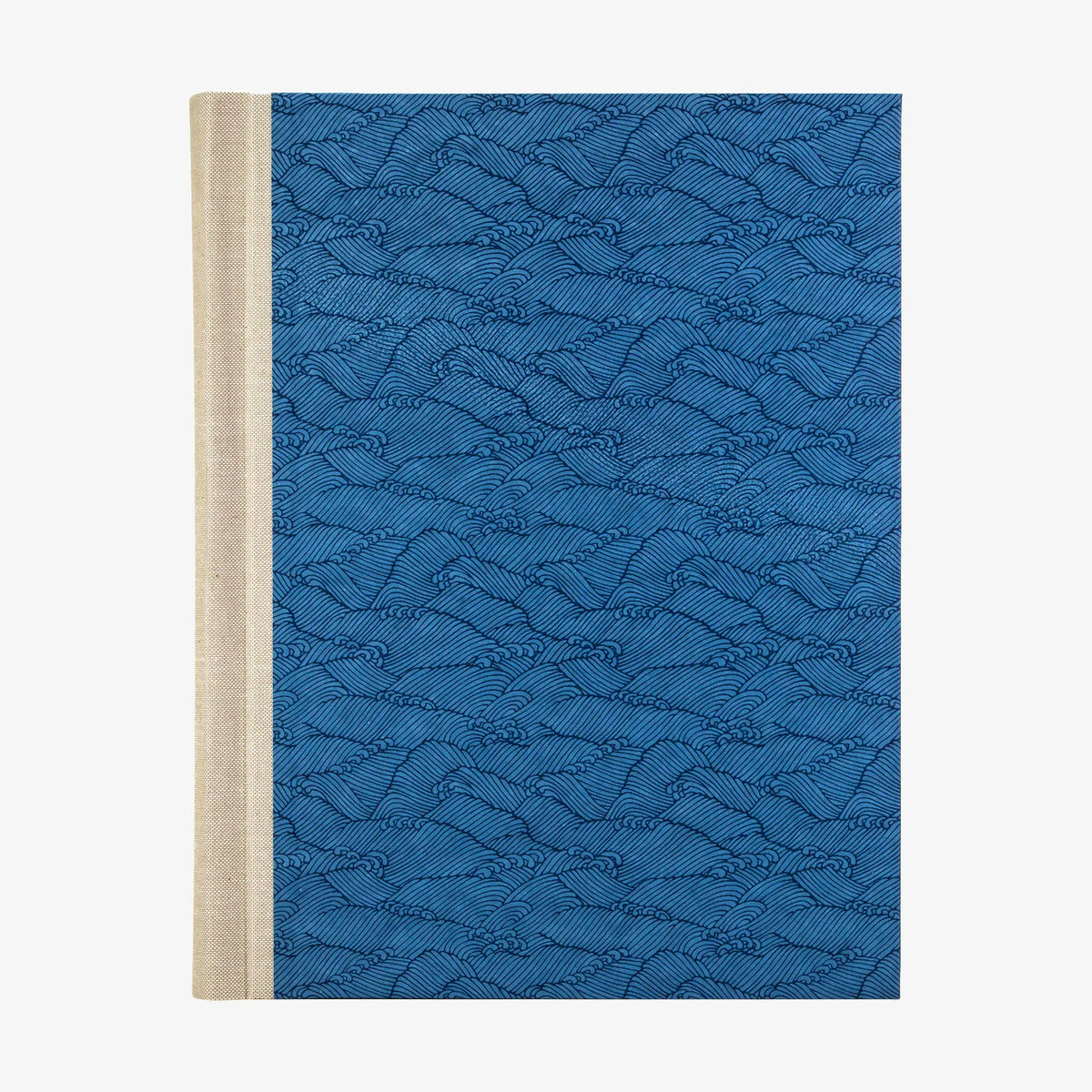 Fotoalbum / H30xB23cm / 60 Seiten / Chiyogami,Traditional - Nami - Welle blau auf blau