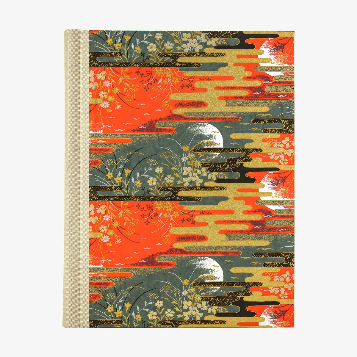 Fotoalbum / H30xB23cm / 60 Seiten / Chiyogami, Traditional, Floral - 2 Monde- rot