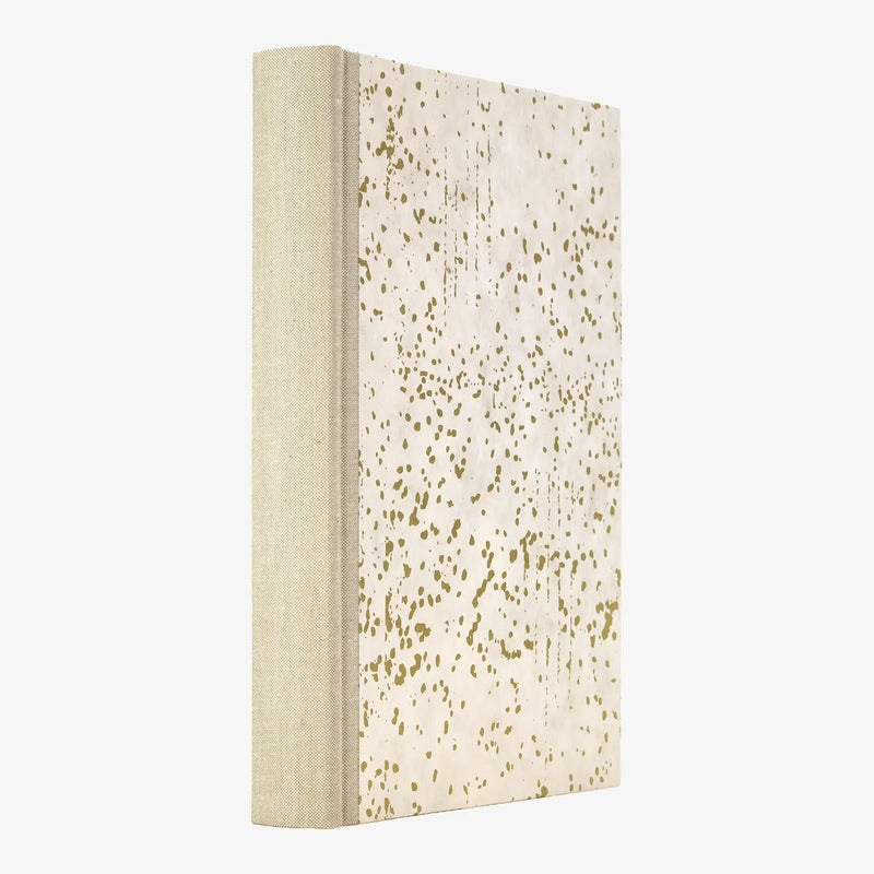 Fotoalbum / H30xB23cm / 60 Seiten / Lokta Papier- Schneefall-natur- gold