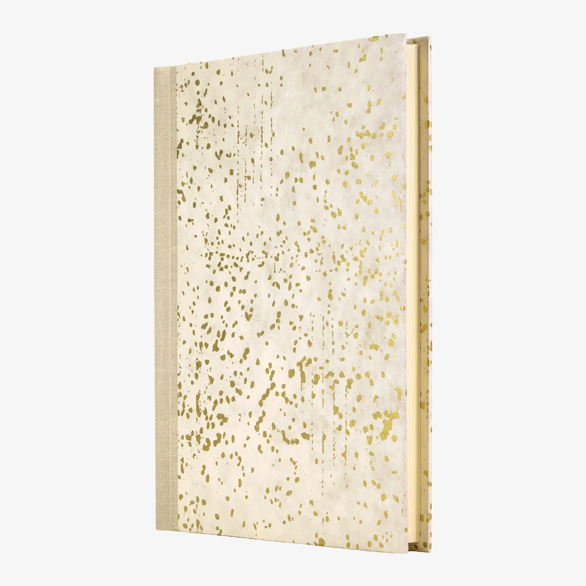 Fotoalbum / H30xB23cm / 60 Seiten / Lokta Papier- Schneefall-natur- gold