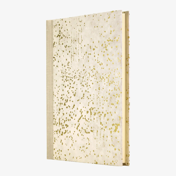 Fotoalbum / H30xB23cm / 60 Seiten / Lokta Papier- Schneefall-natur- gold
