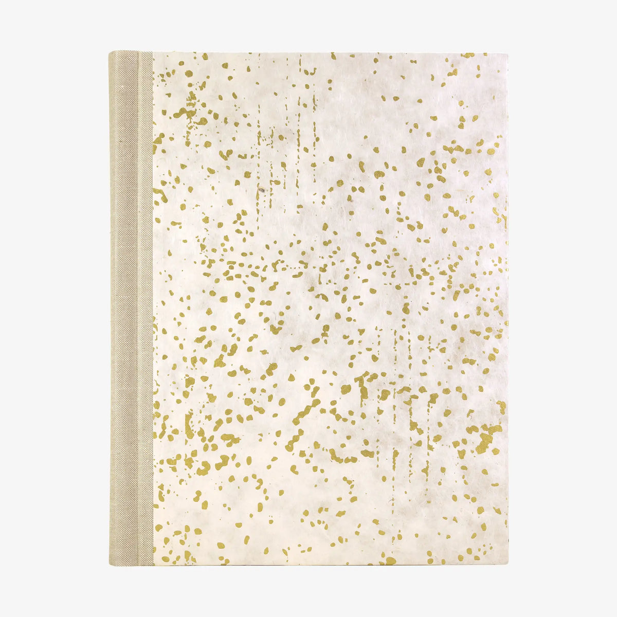 Fotoalbum / H30xB23cm / 60 Seiten / Lokta Papier- Schneefall-natur- gold