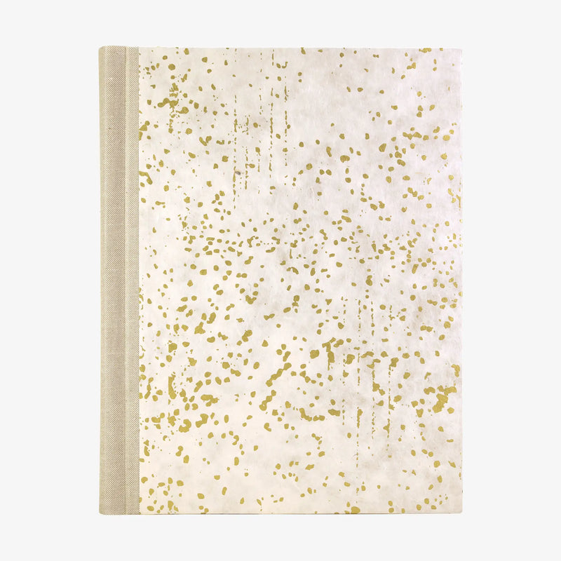 Fotoalbum / H30xB23cm / 60 Seiten / Lokta Papier- Schneefall-natur- gold