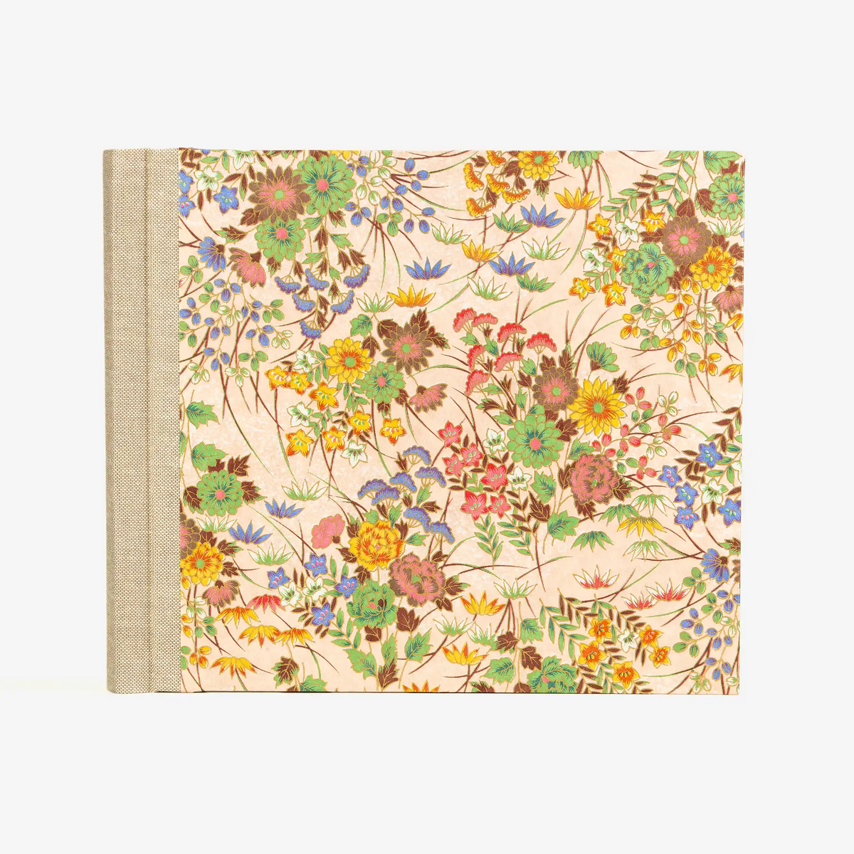 Fotoalbum / 60 Seiten creme / H20xB23cm / Blumenbukett - bunt auf pink