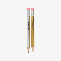 Bleistift-Mini-Bleistiftset-2erSet-10cm-Gold-Silber-Produktansicht