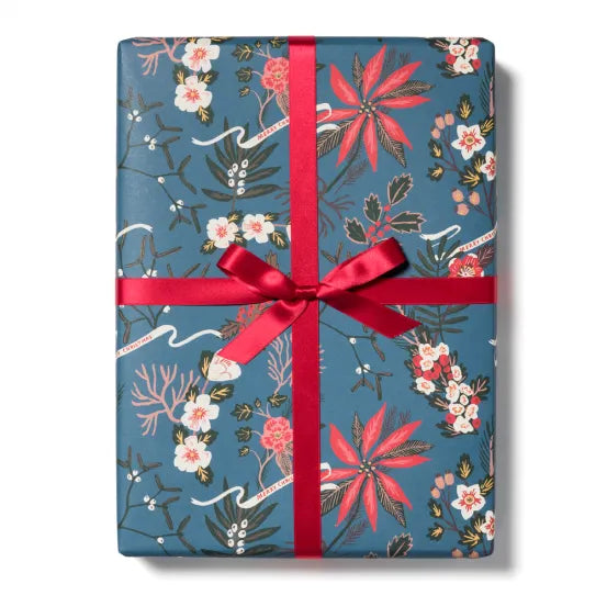 Geschenkpapier / Blaues Weihnachts-Geschenkpapier