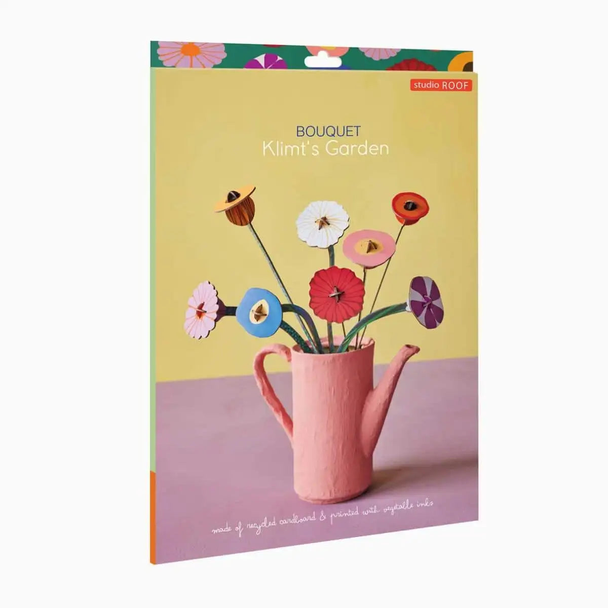 BlumenstrausausPapier-Klimt_s-Garden-aufgebaut-in-einer-Vase-verpackung