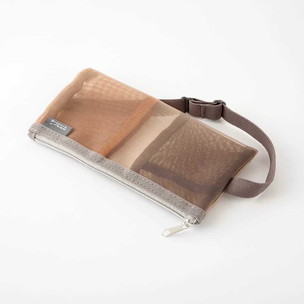 Stiftetasche / Stiftetasche mit Gummizug / B6-A5 / Mesh Brown