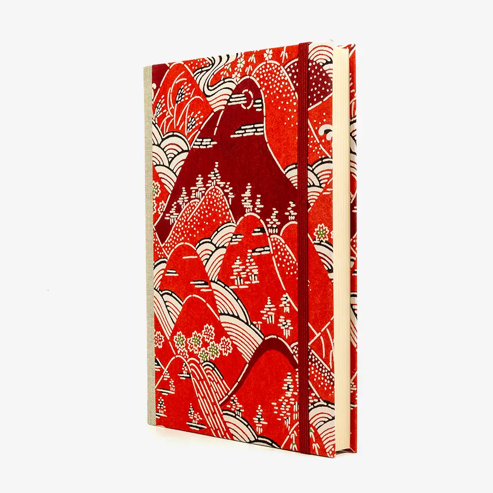 Notizbuch | dotted | 224 Seiten | A5 | Katazome Shi | Berge Rot