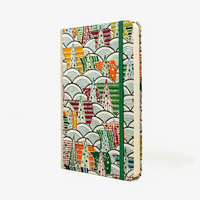 Bulletjournal-notizbuch-A5-224Seiten-cover-mit-Katazome-shi-bezogen-Motiv-Stadt-bunt-cover-seitlich-von-vorn