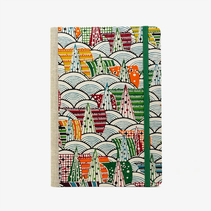 Bulletjournal-notizbuch-A5-224Seiten-cover-mit-Katazome-shi-bezogen-Motiv-Stadt-bunt-cover-von-vorn