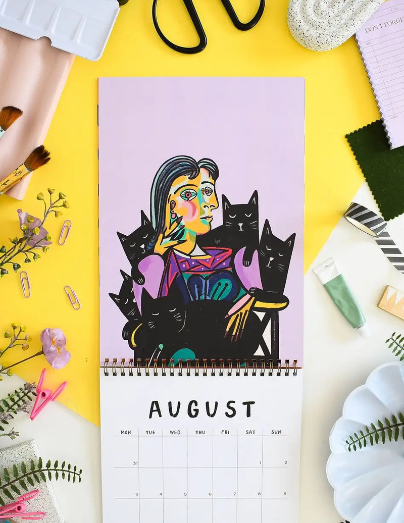 CAts-in-Art-Katzenkalender-A4-spiralgebunden-350grm-PApier-digitaldruck-Cover-August-1