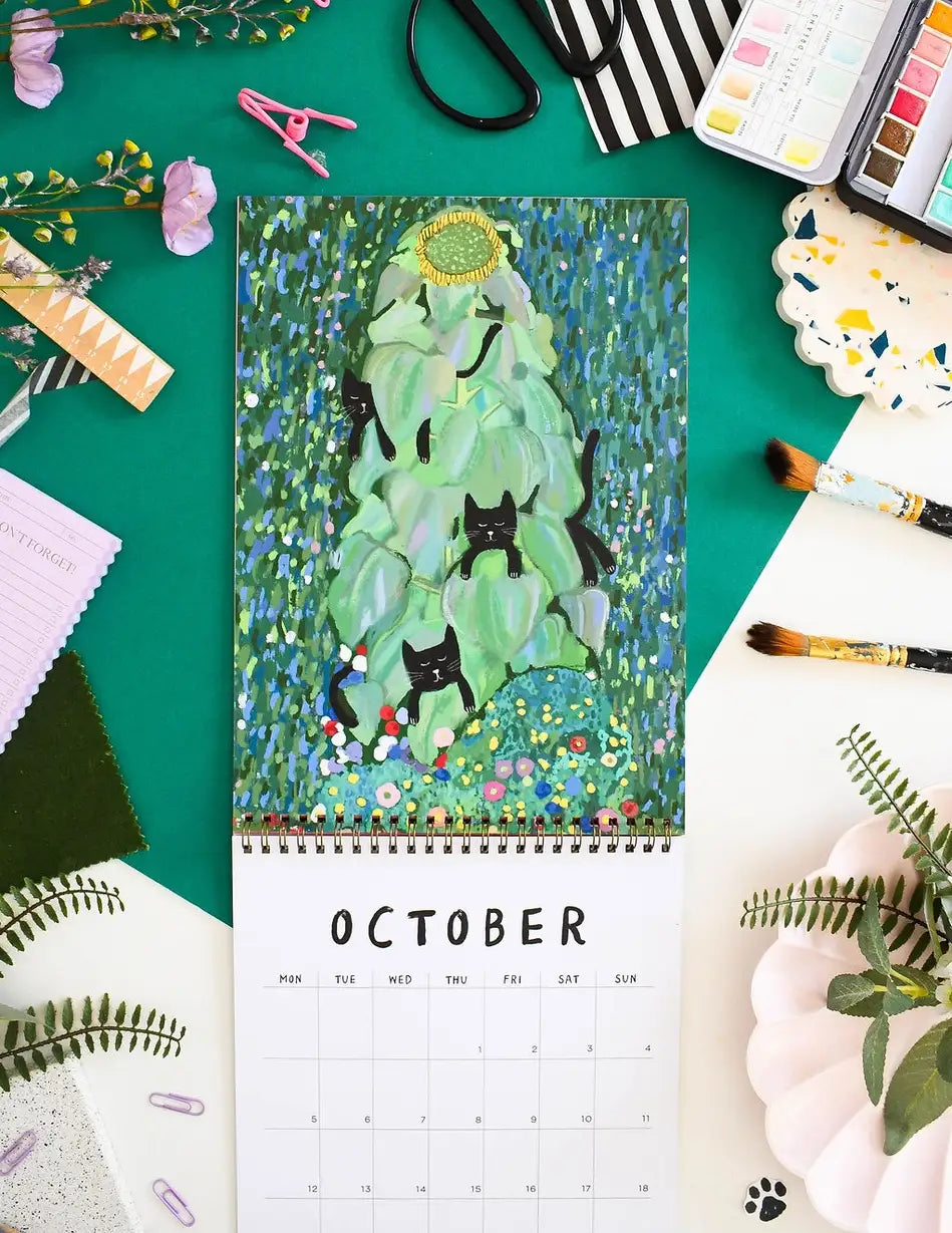 CAts-in-Art-Katzenkalender-A4-spiralgebunden-350grm-PApier-digitaldruck-Cover-Oktober-1