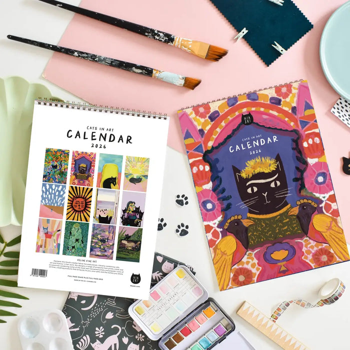 CAts-in-Art-Katzenkalender-A4-spiralgebunden-350grm-PApier-digitaldruck-Cover-vorn-und-Hinten-1