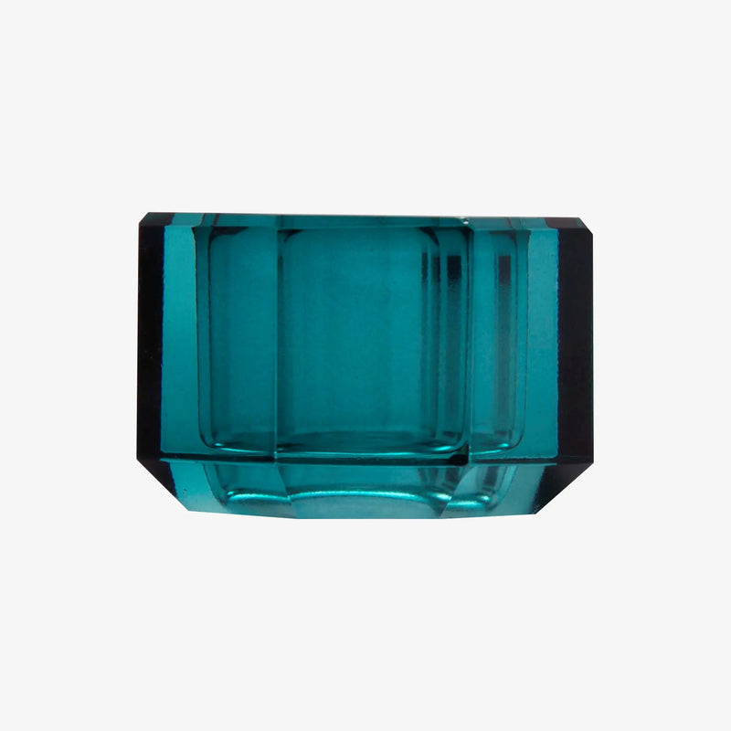 Candle holder / Kerzenständer / Kristallhalter / petrol / 3x4,5x4,5 cm