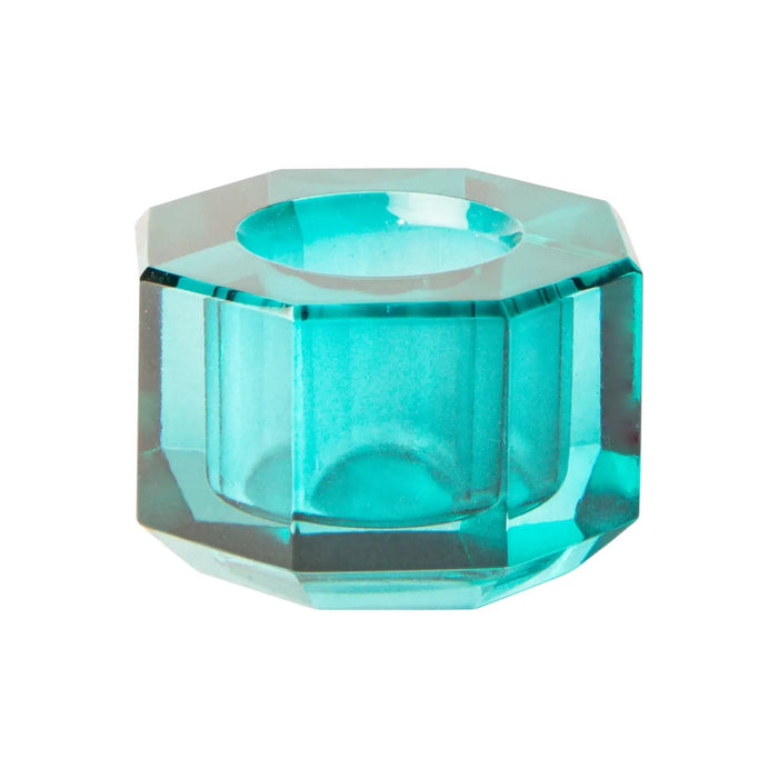 Candle holder / Kerzenständer / Kristallhalter / petrol / 3x4,5x4,5 cm
